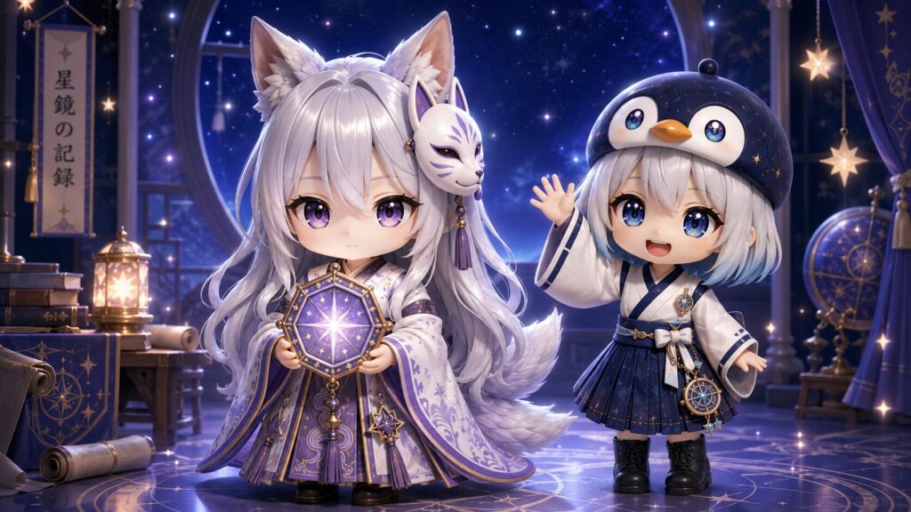 挿絵②白夜が星鏡を手に初めて姿を現した場面